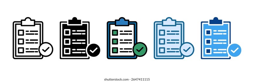 Compliance Checklist Icon Set Multiple Style Collection