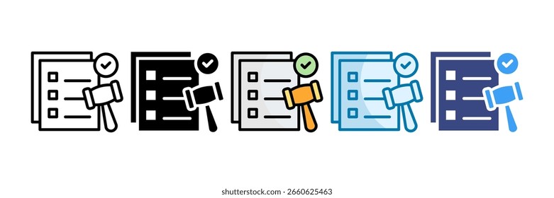 Conjunto de iconos de lista de comprobación de conformidad Colección de estilos múltiples