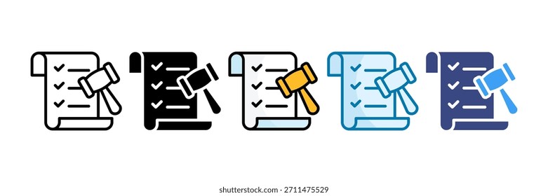 Conjunto de iconos de lista de comprobación de conformidad Colección de estilos múltiples