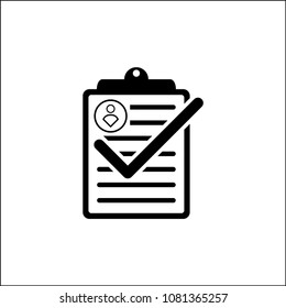 In Compliance Checklist Icon with transparency background. Check mark, Clipboard. Passed Checkbox Symbol on white background