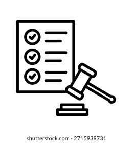 Compliance Checklist Outline Icon Vector Illustration