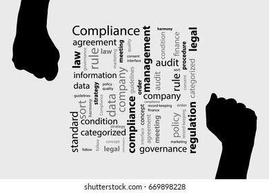 Compliance concept of business development. Vector illustration for your design. Hand 