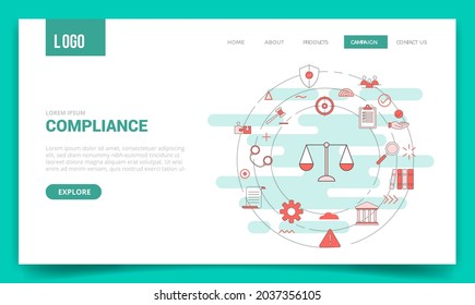 concepto de cumplimiento con icono de círculo para plantilla de sitio web o página de inicio