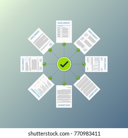 Compliance concept, Document status approve, Documentation steps, Policies regulation