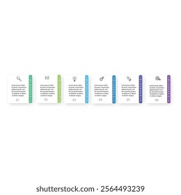 Compliance Concept Vector Line Infographic Design with Icons. 6 Options or Steps for Presentation, Banner, Workflow Layout, Flow Chart etc.