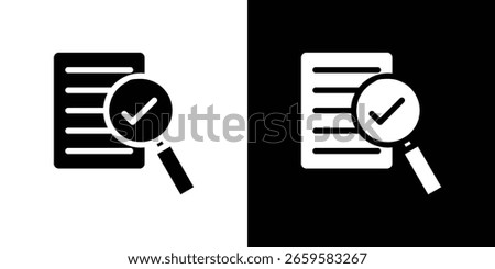 Compliance document icon in flat black solid vector set