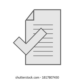 Compliance document icon in flat style. Approved process vector illustration on white isolated background