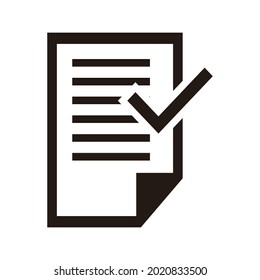Compliance document icon in flat style. Approved process vector illustration on white isolated background. Checkmark business concept.