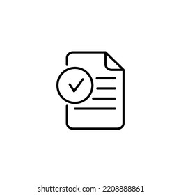 Icono de documento de cumplimiento en estilo plano. Ilustración vectorial de proceso aprobada sobre fondo aislado blanco. Concepto de negocio de marca de verificación.