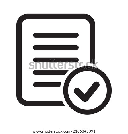 Compliance document icon in flat style. Approved process vector illustration on white isolated background. Checkmark business concept.