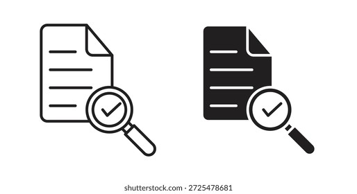 Compliance document icon with glyph and line. black vector icons for Web UI