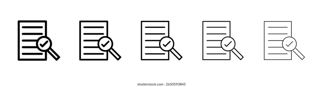 Compliance document icon graphic set. trendy stroke line style