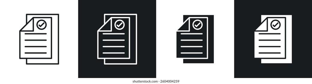 Compliance document icon symbol collection on white background.