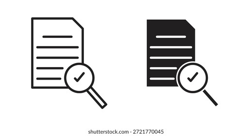 Ícone do documento de conformidade para design, logotipo, aplicativo, interface do usuário do site. EPS10