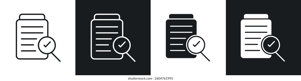 Compliance document icons in flat and linear vector illustration on white background.