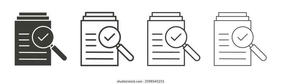 Compliance document line icon vector illustration set.