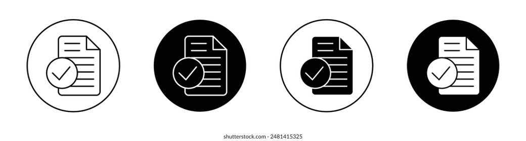 Compliance document outlined icon vector collection.
