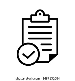 Compliance document vector icon. Approved process illustration symbol. regulation sign or logo.
