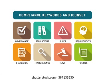 Compliance Flat Icon Set