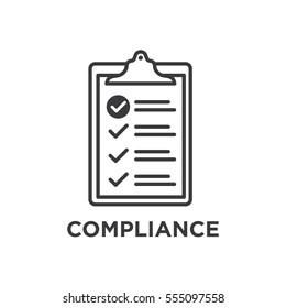 In Compliance Graphic with Clipboard and tick marks