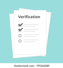 In compliance - graphic that shows the company passed inspection, verification flat vector illustration