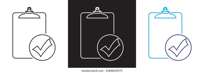 In compliance icon. complete checkmark icon.  isolated on white and black background. Vector illustration. EPS 10