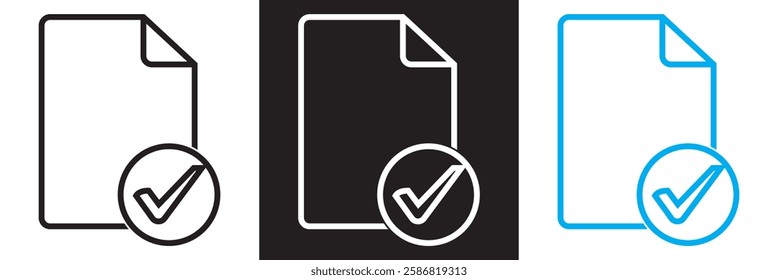 In compliance icon. complete checkmark icon.  isolated on white and black background. Vector illustration. EPS 10