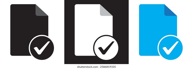 In compliance icon. complete checkmark icon.  isolated on white and black background. Vector illustration. EPS 10