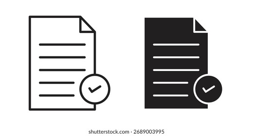 Icono de cumplimiento plano logo en blanco y negro