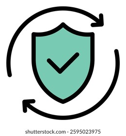 Compliance icon in flat line style representing regulations standards and adherence ideal for legal business and corporate concepts.