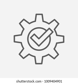 Compliance Icon Line Symbol. Isolated Vector Illustration Of Cogwheel Sign Concept For Your Web Site Mobile App Logo UI Design.