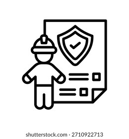 Ilustración vectorial de línea de icono de conformidad