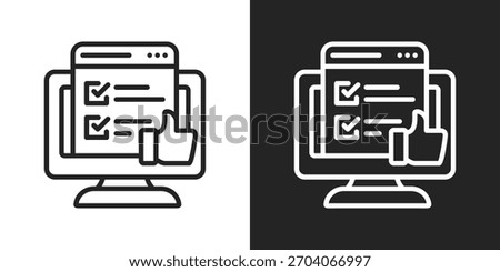 Compliance Icon In Line Version On Black And White Background