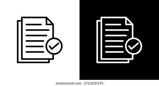 Concepto de logotipo de icono de cumplimiento en trazos