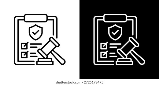 Conjunto de iconos de conformidad. Diseño De Línea Limpia Con Versiones Claras Y Oscuras Para Un Uso Versátil