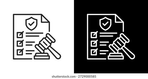 Conjunto de iconos de conformidad. Diseño De Línea Limpia Con Versiones Claras Y Oscuras Para Un Uso Versátil.