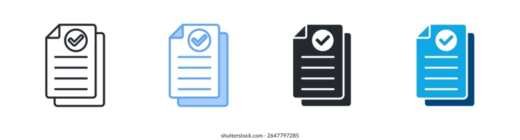 Ícone De Conformidade Definir Vários Estilos. Projetado Em Contorno, Azul, Glifo, Tom Duplo