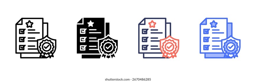 Compliance icon set multiple style collection