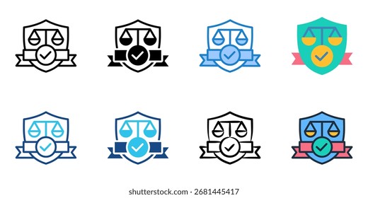 Compliance icon set multiple style collection 
