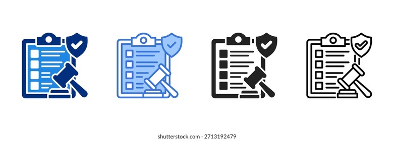 Conjunto de iconos de conformidad Ilustración vectorial de estilos múltiples.
