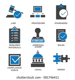 compliance icons images stock photos vectors shutterstock https www shutterstock com image vector compliance icon set that shows company 581746411