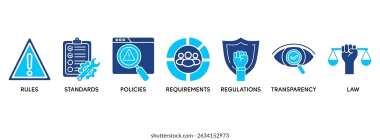 O ícone de conformidade define o conceito de ilustração vetorial relacionado a regras, padrões, políticas, requisitos, normas, transparência e leis