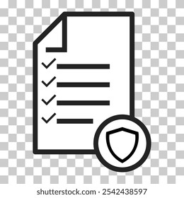 In compliance icon sign, company passed inspection symbol, complete checkmark vector .