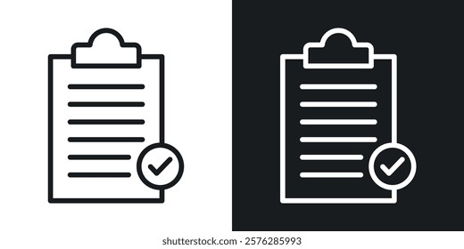 Compliance icons in thin black and white stroke liner style