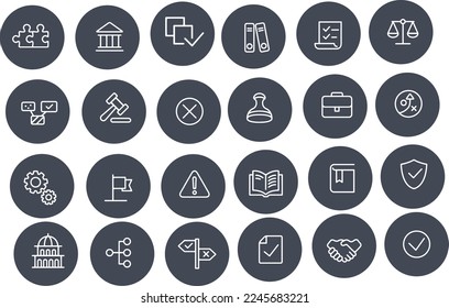 Web de diseño de vectores de iconos de cumplimiento