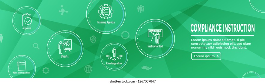 Compliance Instruction & Testing Icons with Instructor teaching Worker Students