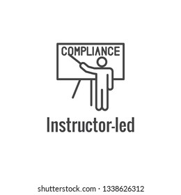 Compliance Instruction & Testing Icons with Instructor teaching Worker Students