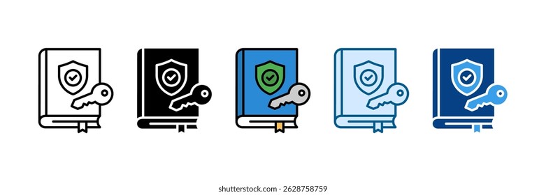 Conjunto de Vários Estilos de Ícone de Chave de Conformidade