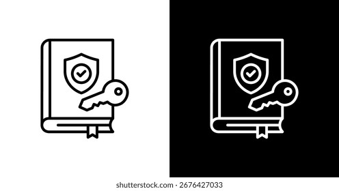Diseño de conjunto de iconos blancos de clave de cumplimiento