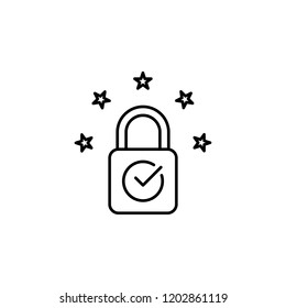 Compliance, license, eu icon. Element of general data project icon for mobile concept and web apps. Thin line Compliance, license, eu icon can be used for web and mobile